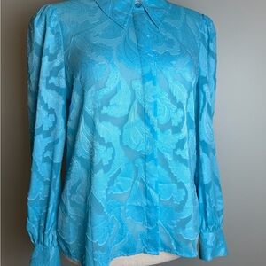 L'AGENCE Vibrant Blue Paisley Blouse